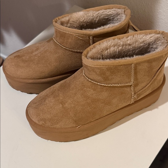 Cozy Tan Faux Fur Lined Boots - Picture 3 of 4